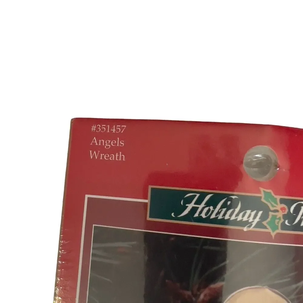 VTG Holiday Time Christmas Angels Wreath Cross Stitch Kit #351457 Pin Ornament‎